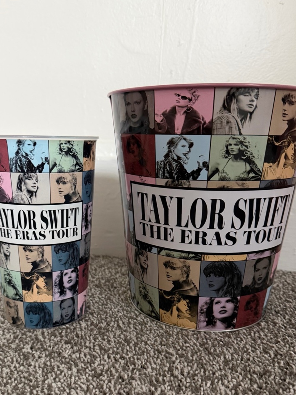 Taylor Swift Multicolor Eras Tour Collage Waste Bin